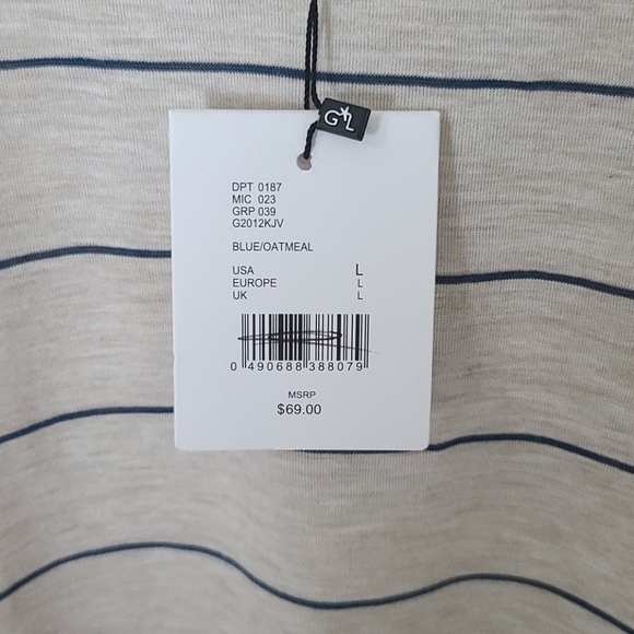 Gibson Latimer Longsleeve Striped Top NWT - Picture 3 of 7